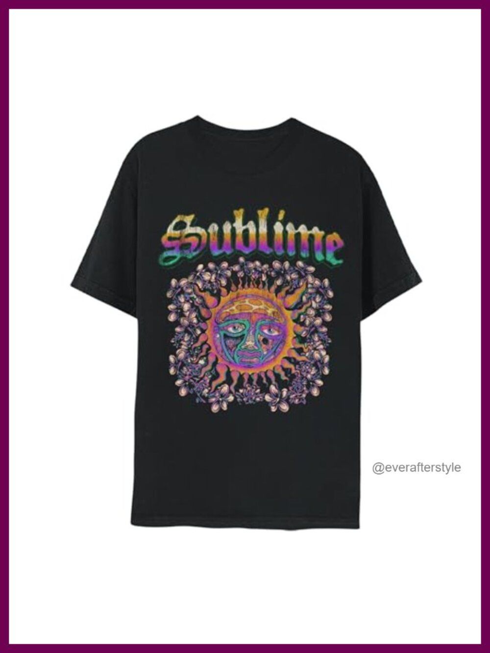Sublime Sun Logo Graphic T-Shirt 100% Cotton Crewneck Unisex